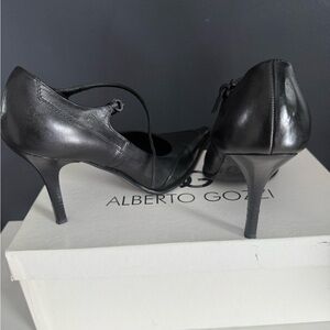 Alberto Gozzi Ombra Antracite Size 8 Or 38 Made In Italy Dressy Black Pump